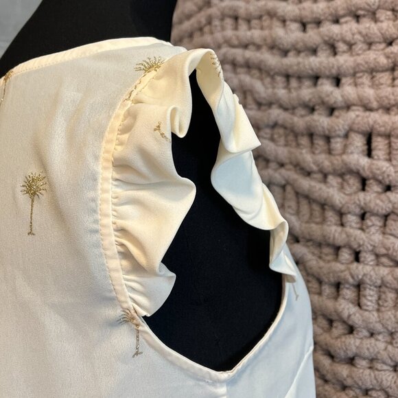 WESTMOON Cream Cap Sleeve Blouse Size Medium - Picture 5 of 11